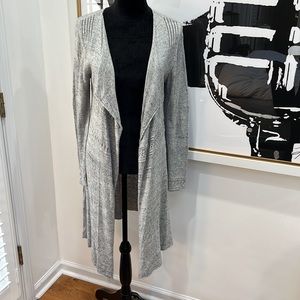 Max Studio Heather Gray Crocheted Detailing Cardigan, Size S